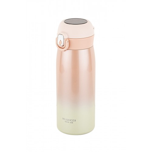 Okadı Pembe Paslanmaz Çelik Isı Göstergeli Termos 400Ml