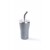 024-01-Gri 2 Kapaklı Çift Katmanlı Pipetli Termos Bardak 410Ml