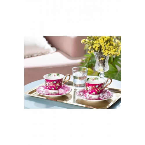 Vanilla New Bone China 2'Li Kahve Fincan Takımı 90 Ml Mor