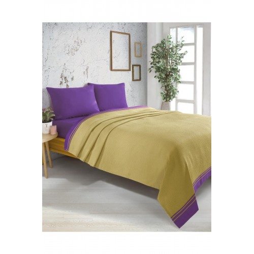 Mısra Çift Kişilik Pike Hardal Mor 195 x 220
